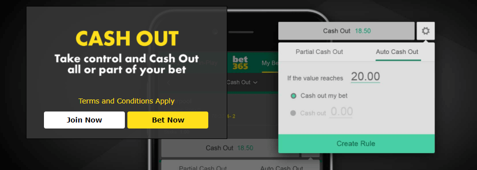 auto cash out bet365 banner