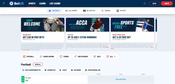 BetUk Home Page
