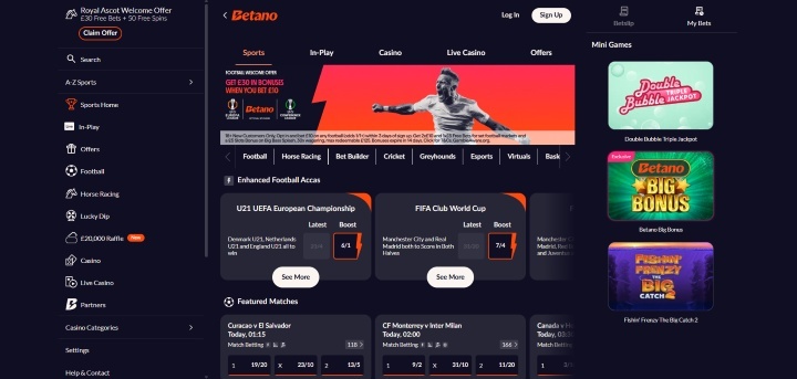 Betano Home Page