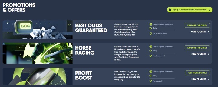 CopyBet Offers Page