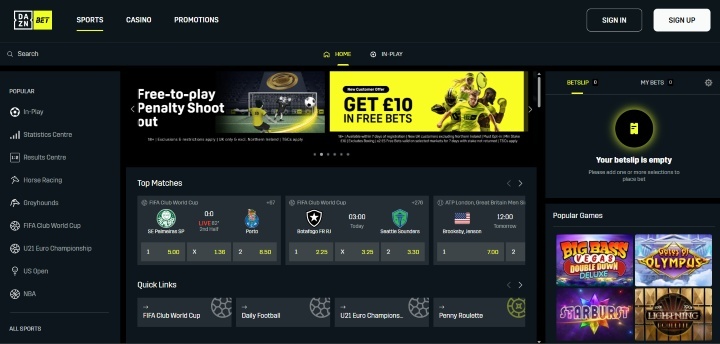 DAZN Home Page