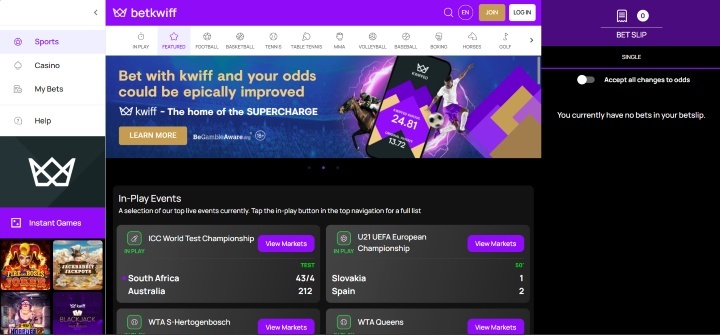 Kwiff Home Page