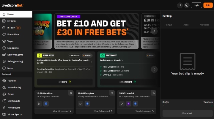 LiveScore Bet Home Page
