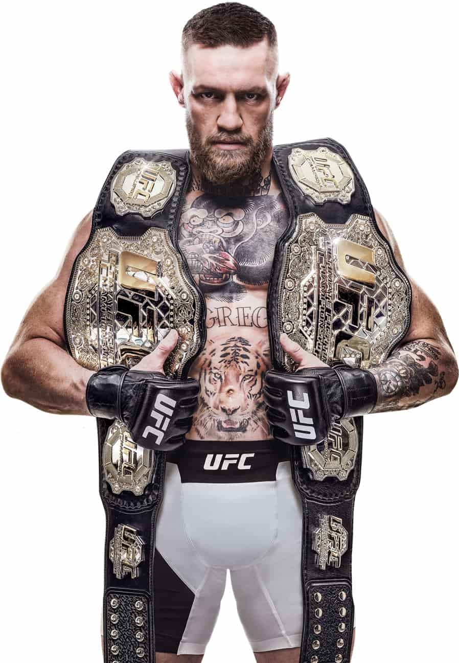 McGregor with 2 belts