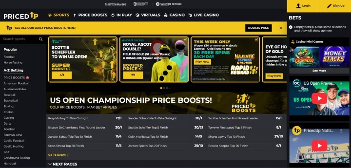 PricedUp Home Page