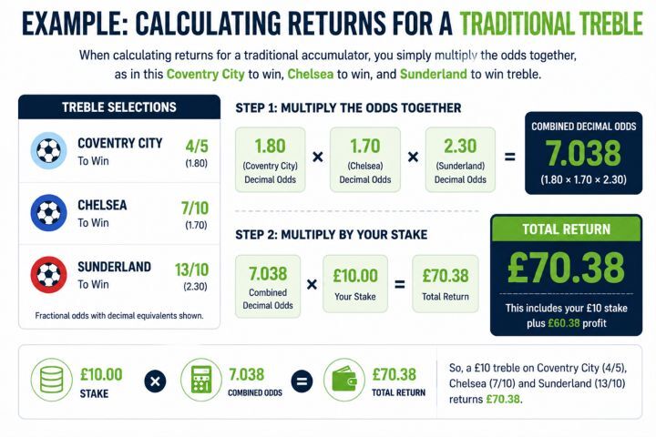 Calculating returns for a treble