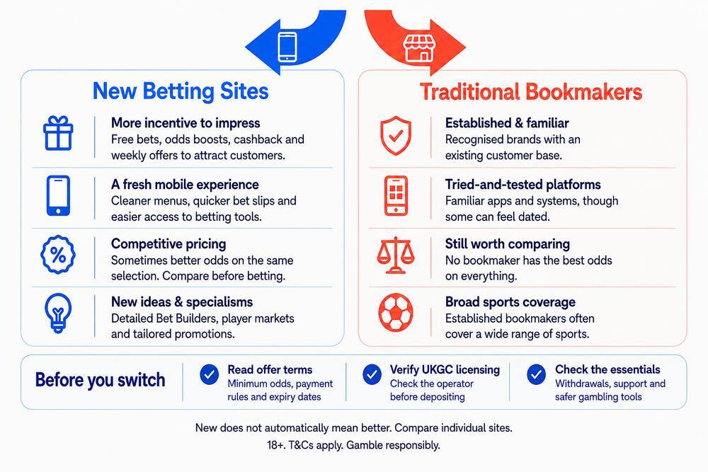Why Choose New Betting Sites Over A Traditional Ones Online Bookmakers