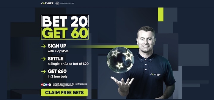 copybet welcome offer bet 20 get 60