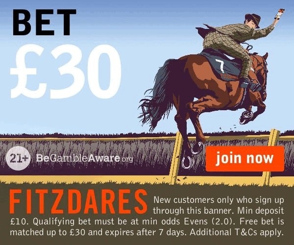Fitzdares Bet £30 Get £30 (Racing) 300x250