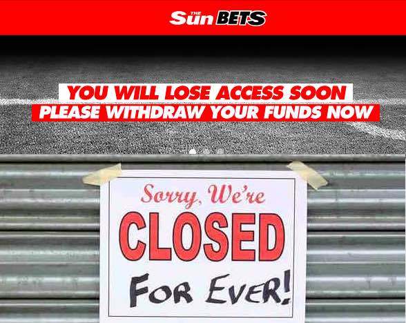 Sunbets out of business